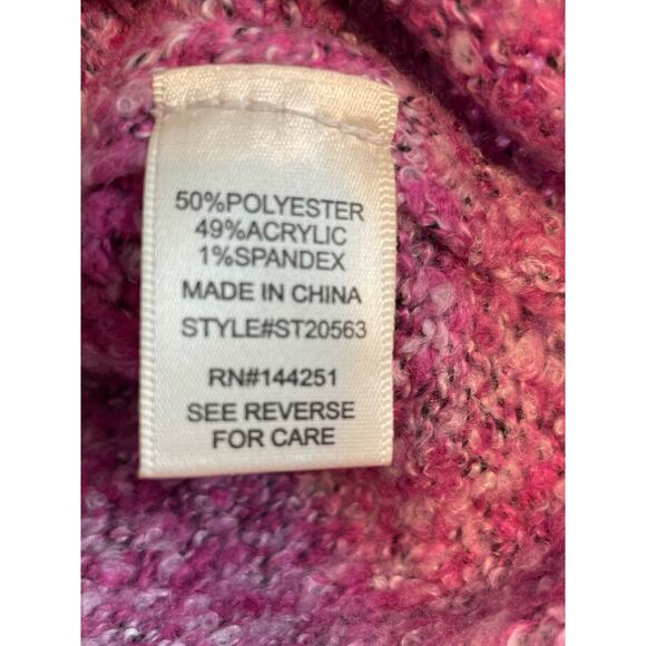 Sincerely Jules Sweater Small Pink Cowl Neck Cozy Slouchy Wide Sleeves Boho NWT - Picture 5 of 5